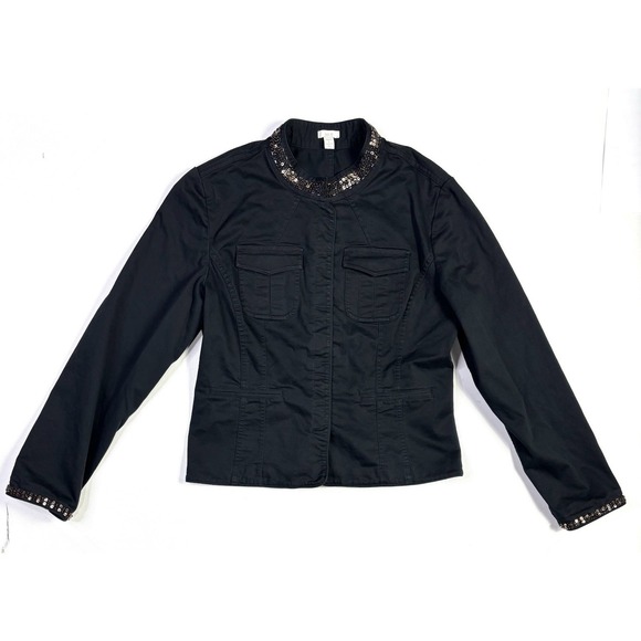 Apt. 9 Jackets & Blazers - APT.9 Jacket Women's Large Stretch Black Gold Beaded & Sequined Blazer